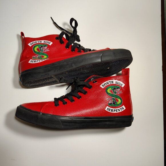 Hot Topic Other - Hot Topic Ground Up Riverdale South Side Serpents High Top Red Sneakers